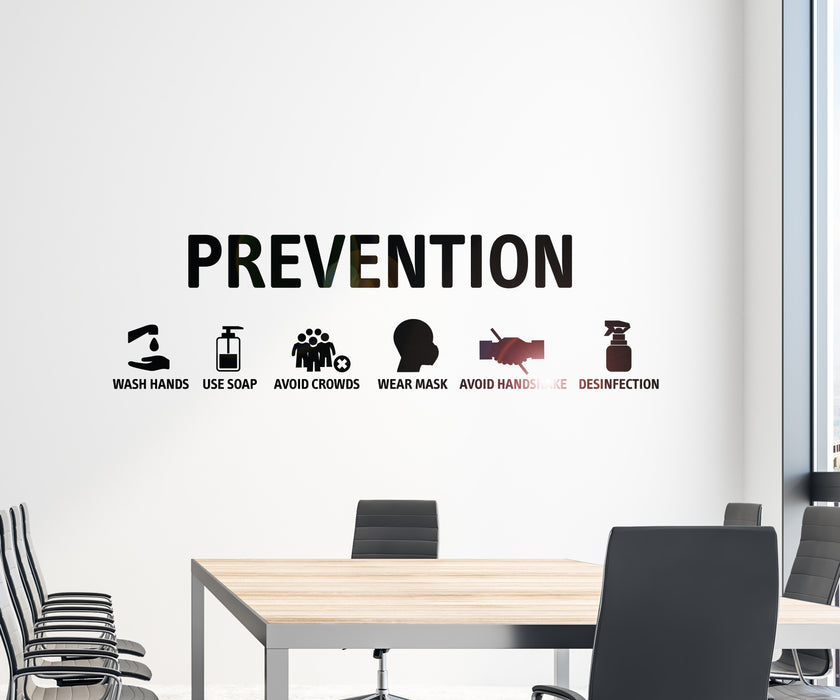 Wall Decal Coronavirus Prevention Wash Hands Vinyl Decor gz422