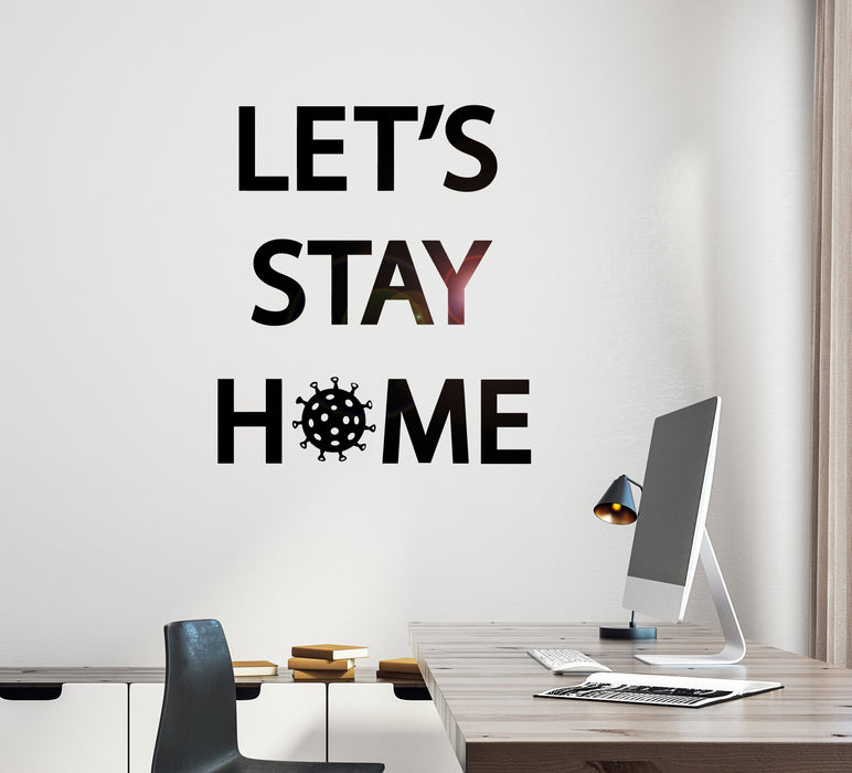 Wall Decal Coronavirus Stay Home Health Interior Vinyl Decor gz425