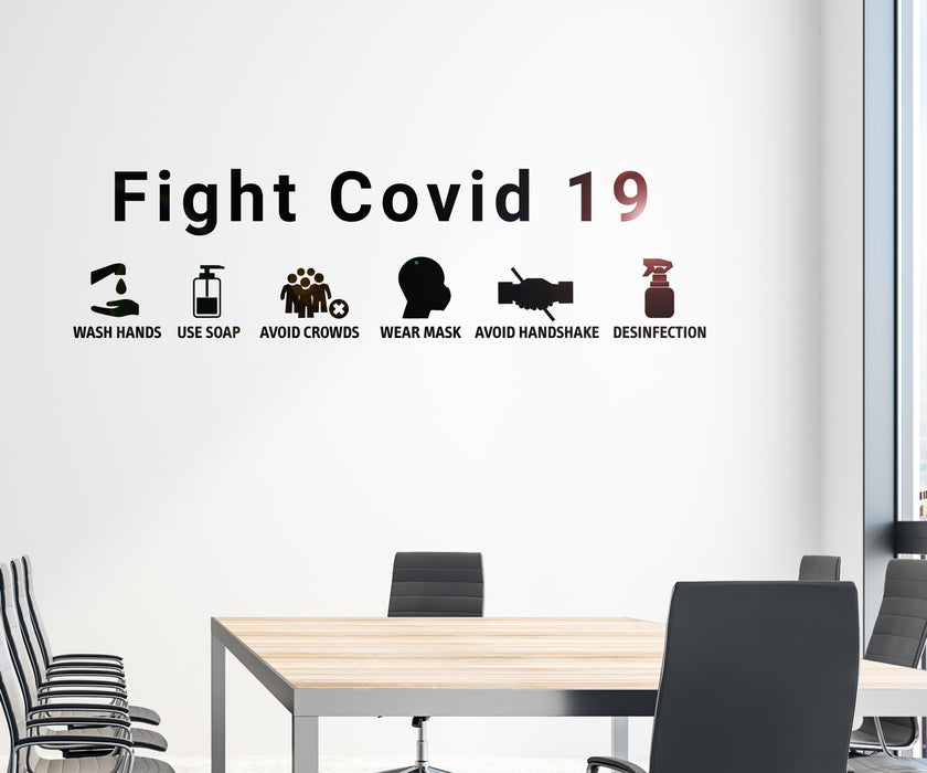 Wall Decal Fight Coronavirus Bathroom Health Interior Vinyl Decor gz428