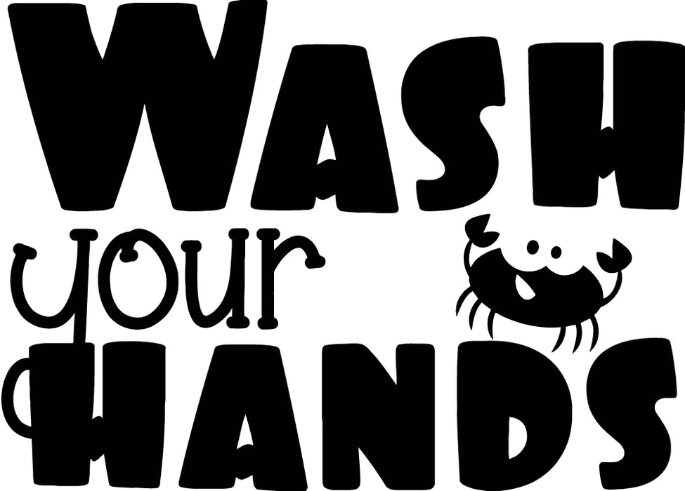 Wall Decal Words Wash Your Hands Bathroom Interior Vinyl Decor gz430