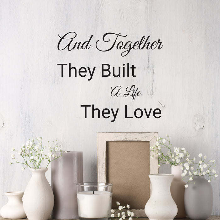 Wall Decal Quote Together Love Home Family Interior Vinyl Decor Black 22.5 in x 19 in gz433