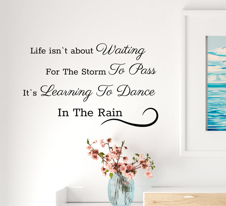 Wall Decal Quote Life Rain Happiness Home Interior Vinyl Decor Black 22.5 in x 14 in gz434