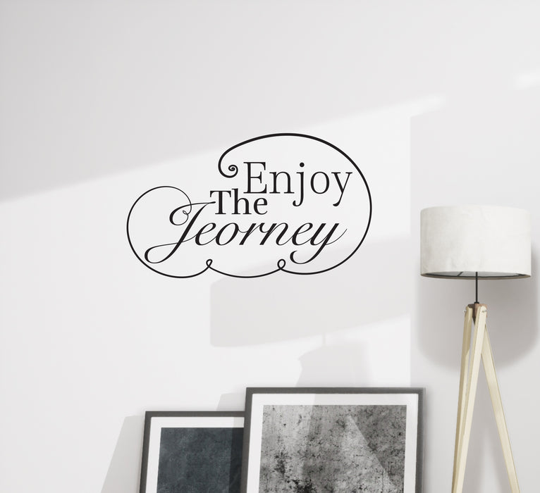 Wall Decal Motivation Words Quote Enjoy The Journey Vinyl Decor Black 22.5 x 13.5 gz442