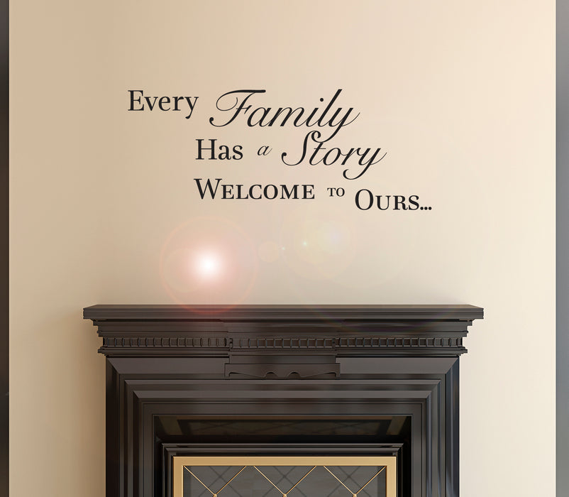 Wall Decal Words Quote Family Story Living Room Interior Vinyl Decor Black 22.5 x 9 gz447