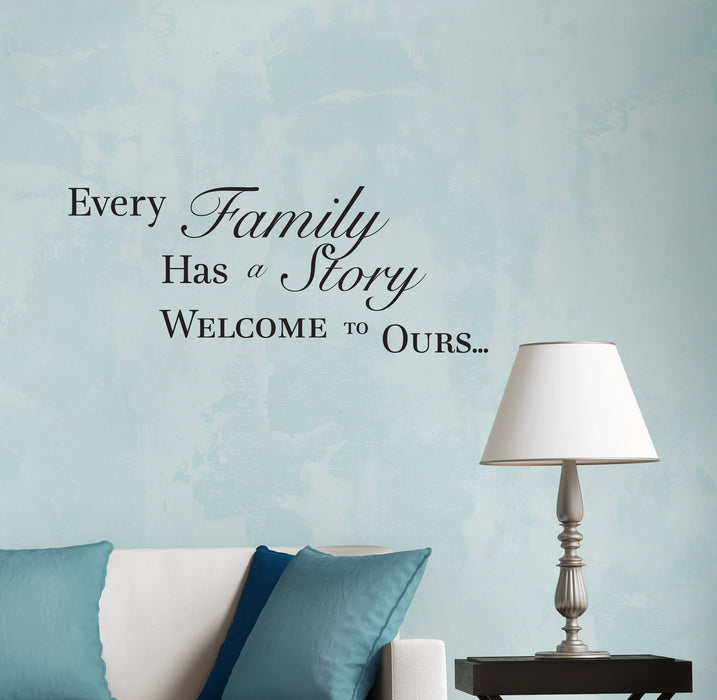 Wall Decal Words Quote Family Story Living Room Interior Vinyl Decor Black 22.5 x 9 gz447