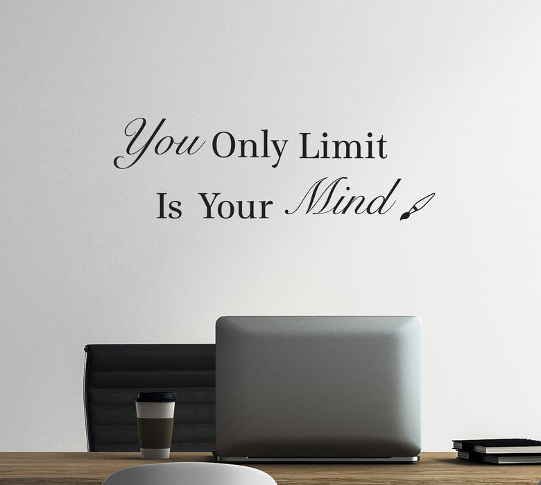 Wall Decal Motivational Quote Word Inspire Mind Limit Vinyl Decor Black 22.5 in x 8 in gz461