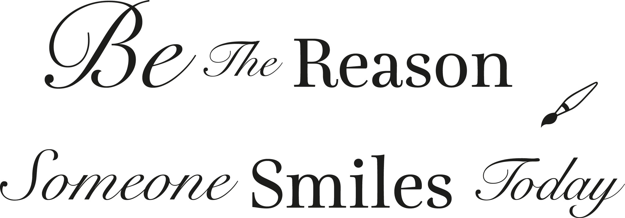 Wall Decal Reason To Smile Inspirational Motivation Words Letters Interior Vinyl Decor Black 22.5 in x 8 in gz462