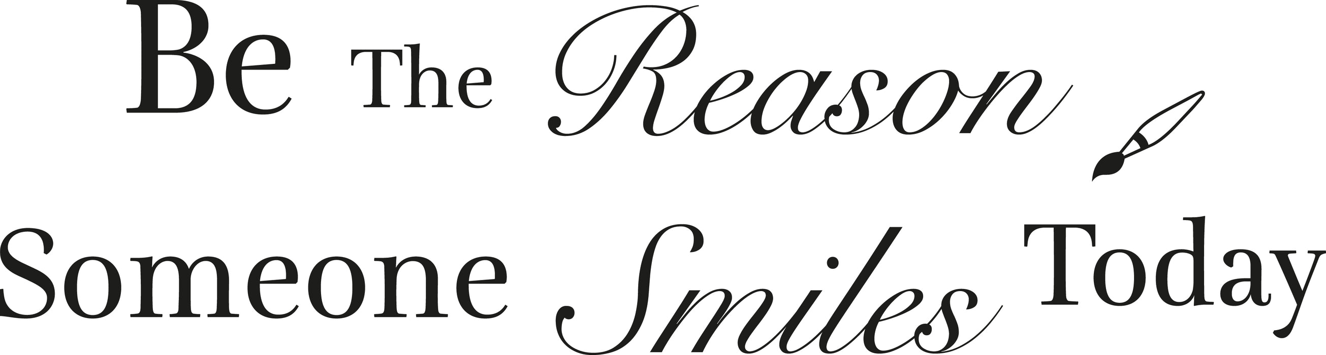 Wall Decal Motivation Words Letters Quote Reason To Smile Interior Vinyl Decor Black 22.5 in x 8 in gz463