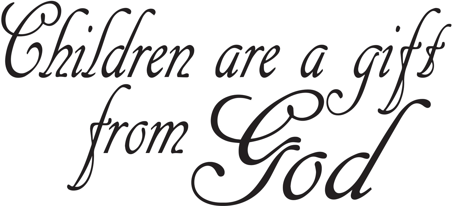 Wall Decal Religion Quote Children God Quote Vinyl Decor Black 22.5 in x 10.5 in gz478