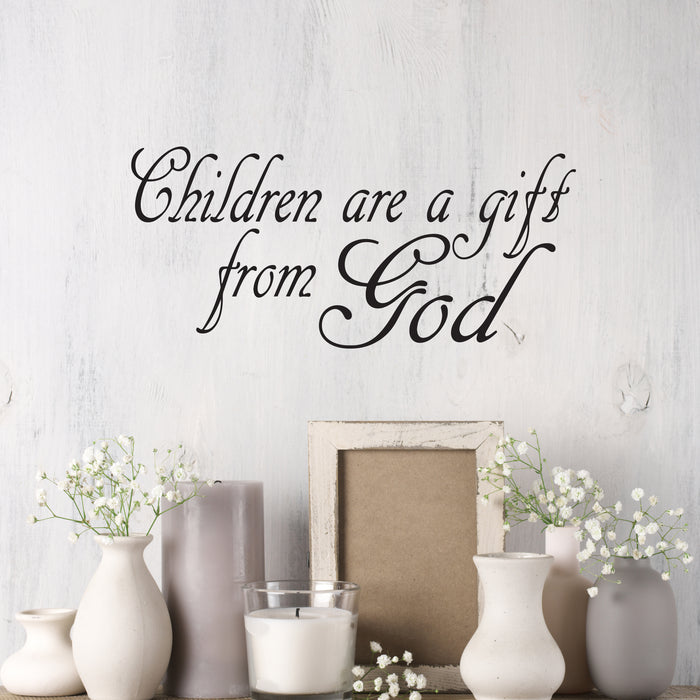 Wall Decal Religion Quote Children God Quote Vinyl Decor Black 22.5 in x 10.5 in gz478