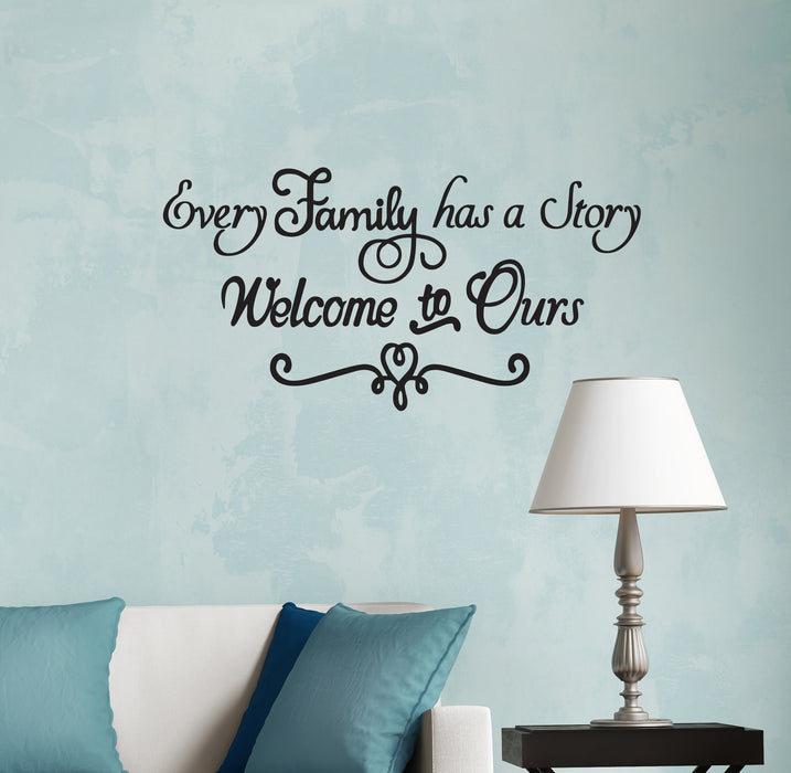 Wall Decal Living Room Family Story Home Interior Vinyl Decor Black 22.5 in 12 in gz489