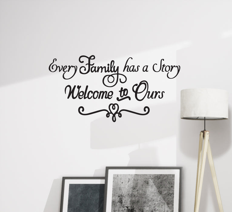 Wall Decal Living Room Family Story Home Interior Vinyl Decor Black 22.5 in 12 in gz489