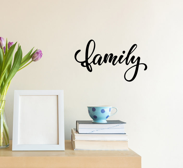 Wall Decal  Family Home Interior Motivation Word Vinyl Decor Black 22.5 in x 13 in gz496