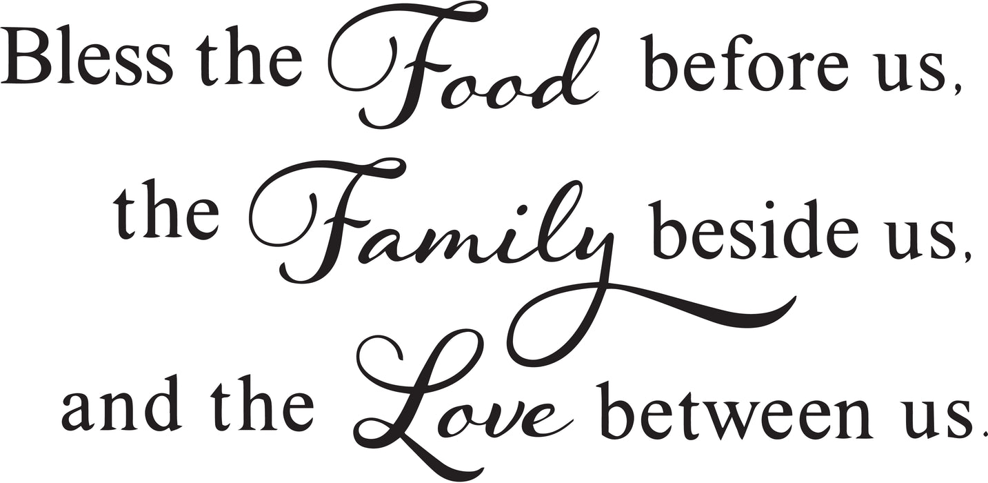 Wall Decal Blessing Religion Family Love Kitchen Vinyl Decor Black 35 in x 17 in gz498