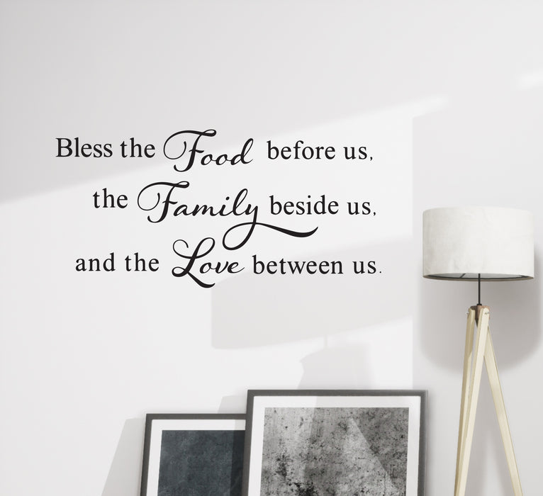 Wall Decal Blessing Religion Family Love Kitchen Vinyl Decor Black 35 in x 17 in gz498