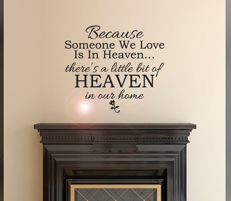 Wall Decal Heaven Love Home Inspiring Quote Vinyl Decor Black 22.5 in x 20 in gz502