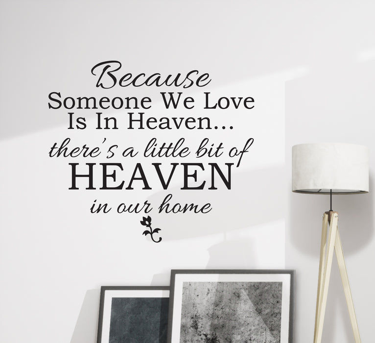 Wall Decal Heaven Love Home Inspiring Quote Vinyl Decor Black 22.5 in x 20 in gz502