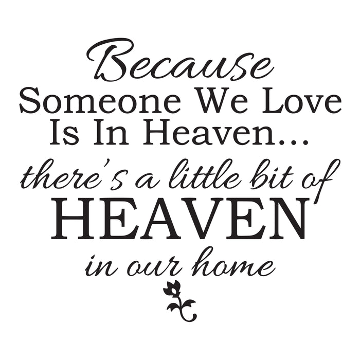 Wall Decal Heaven Love Home Inspiring Quote Vinyl Decor Black 22.5 in x 20 in gz502