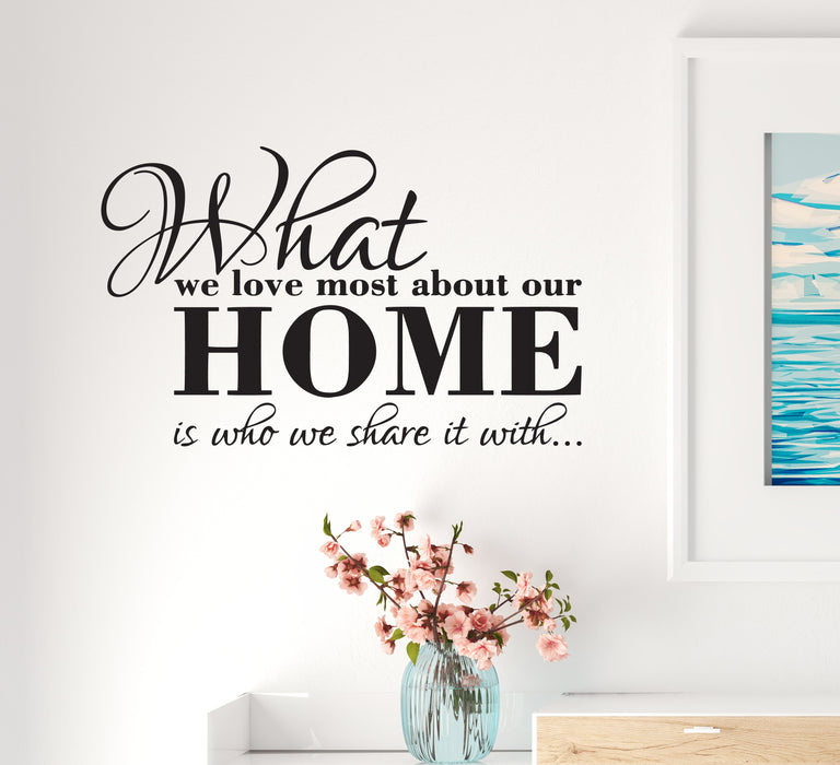 Wall Decal Home Living Room Love Interior Words Vinyl Decor Black 22.5 in x 14 in gz503
