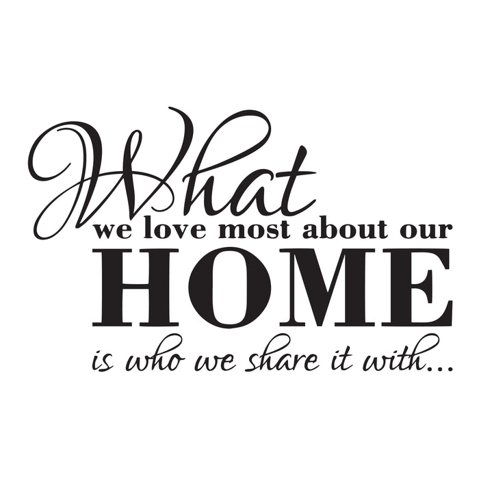 Wall Decal Home Living Room Love Interior Words Vinyl Decor Black 22.5 in x 14 in gz503