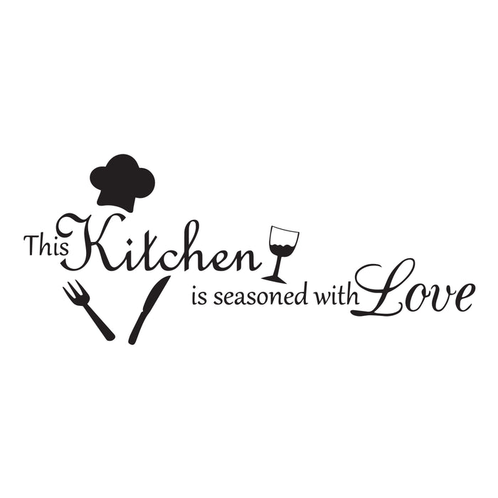 Wall Decal Restaurant Kitchen Love Quote Interior Vinyl Decor Black 22.5 in x 9.5 in gz509