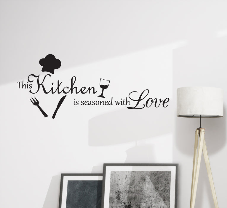 Wall Decal Restaurant Kitchen Love Quote Interior Vinyl Decor Black 22.5 in x 9.5 in gz509