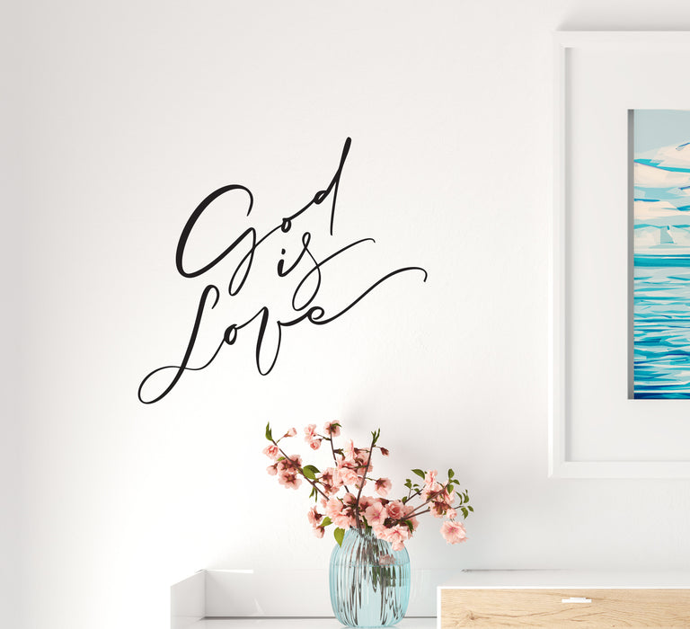 Wall Decal God Is Love Religion Interior Vinyl Decor Black 22.5 in x 21 in gz512