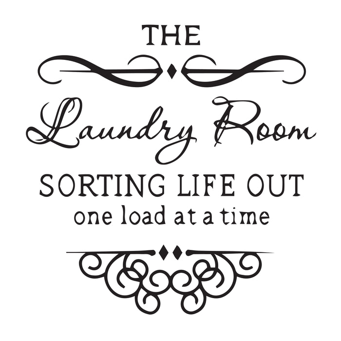 Wall Decal Laundry Room Bathroom Funny Interior Vinyl Decor Black 22.5 in x 22.5 in gz514