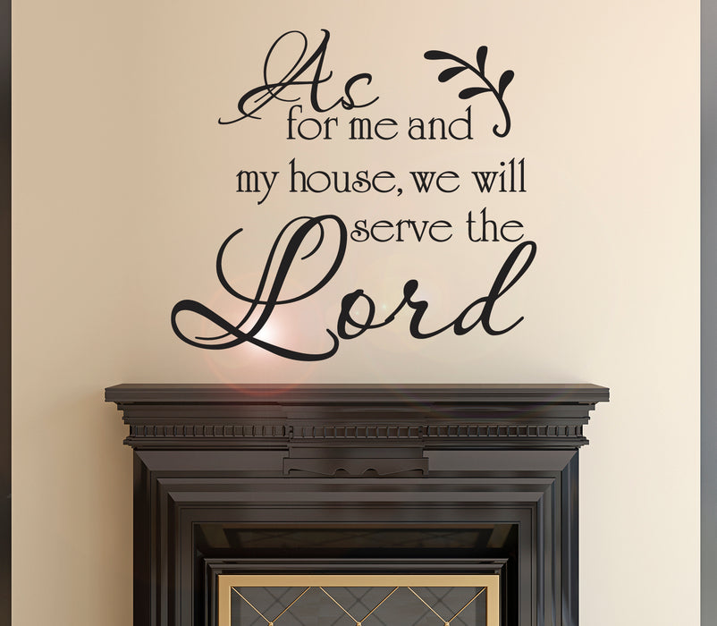 Wall Decal Religion God Lord House Quote Vinyl Decor Black 22.5 in x 20 in gz525