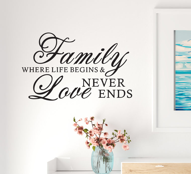 Wall Decal Love Life Family Home Interior Vinyl Decor Black 22.5 in x 14 in gz531