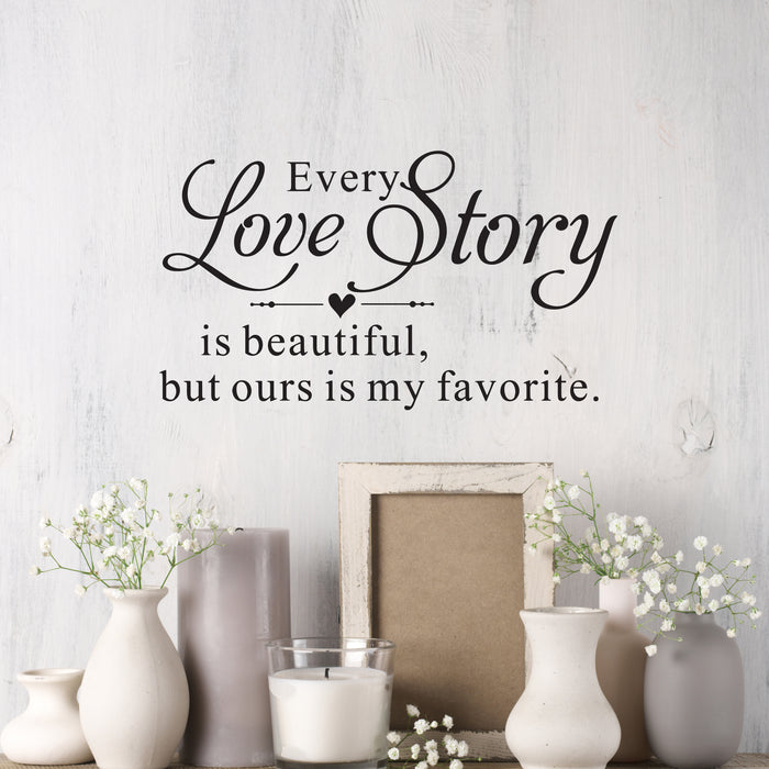 Wall Decal Love Story Family Home Interior Vinyl Decor Black 22.5 in x 13 in gz532