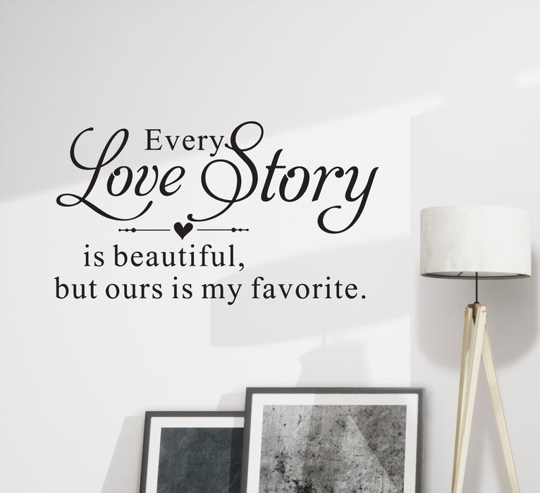 Wall Decal Love Story Family Home Interior Vinyl Decor Black 22.5 in x 13 in gz532