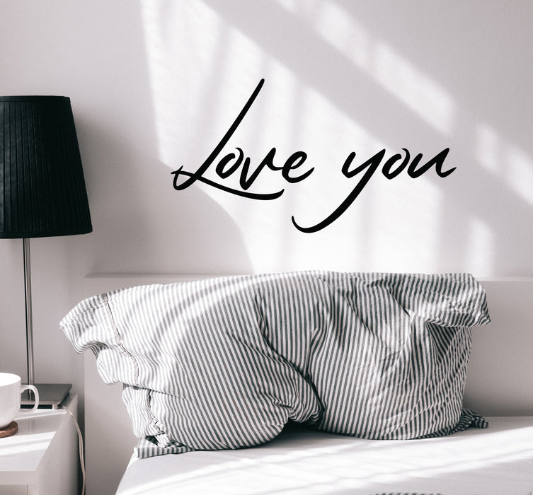 Wall Decal Love You Romantic Positive Interior Vinyl Decor Black 22.5 in x 12 in gz535