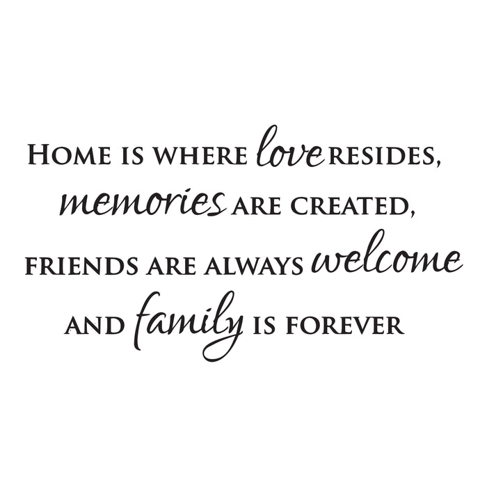 Wall Decal Family Memory Home House Motivational Interior Vinyl Decor Black 35 in x 19 in gz539