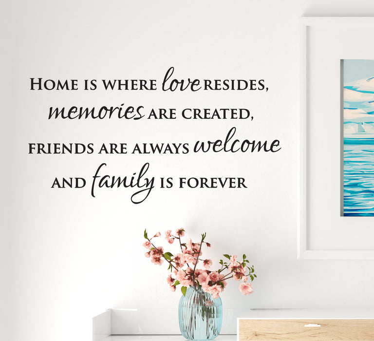 Wall Decal Family Memory Home House Motivational Interior Vinyl Decor Black 35 in x 19 in gz539