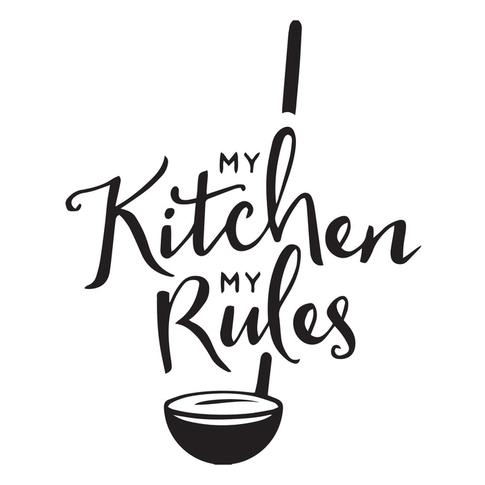 Wall Decal Kitchen Rules Restaurant Food Business Interior Vinyl Decor Black 22.5 in x 18 in gz542