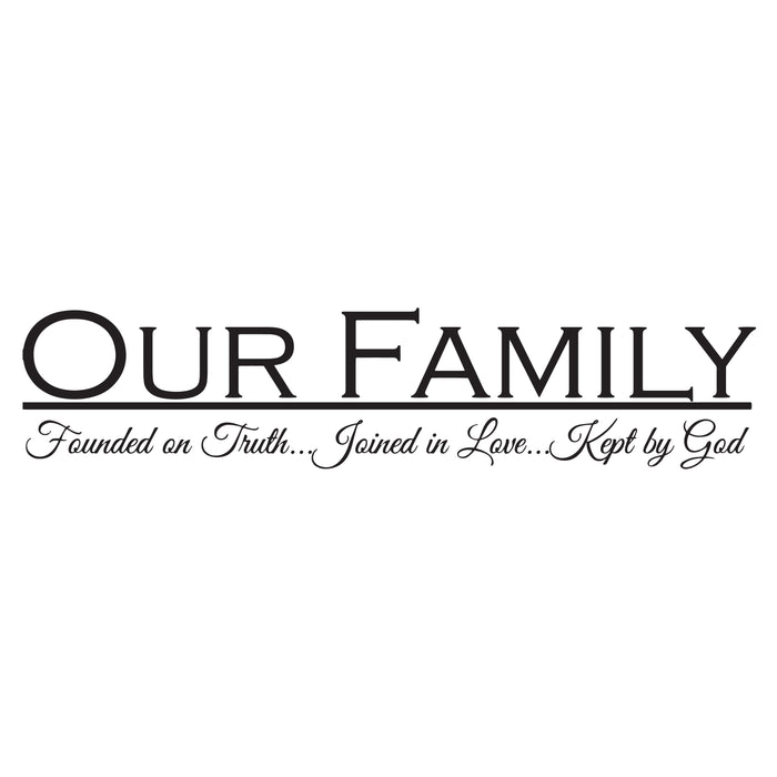 Wall Decal Family Faith Truth Family Faith Truth Interior Vinyl Decor Black 35 in x 8 in gz543