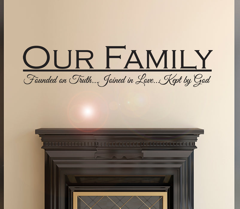 Wall Decal Family Faith Truth Family Faith Truth Interior Vinyl Decor Black 35 in x 8 in gz543