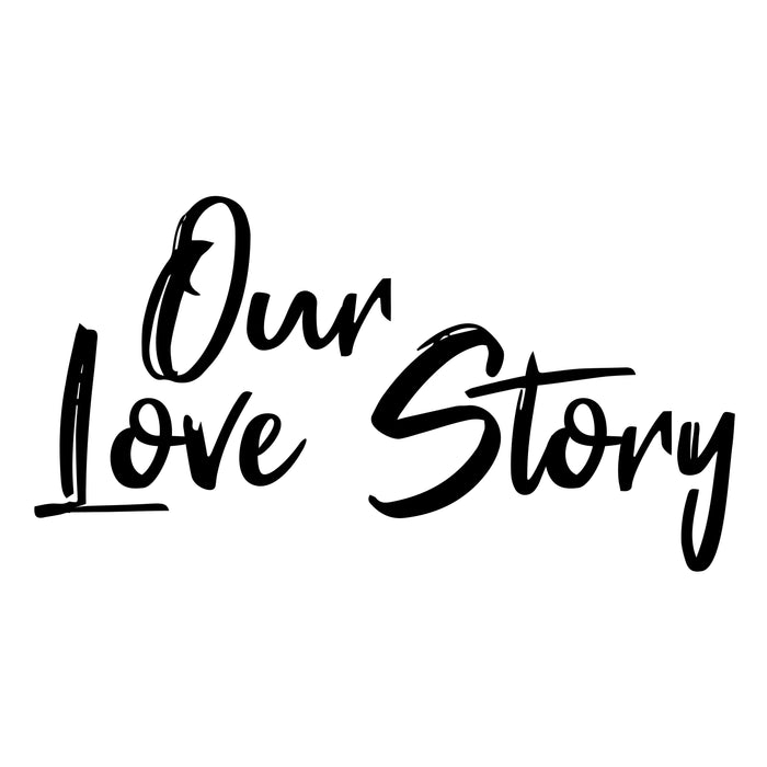 Wall Decal Our Love Story Romantic Interior Vinyl Decor Black 22.5 in x 12 in gz545