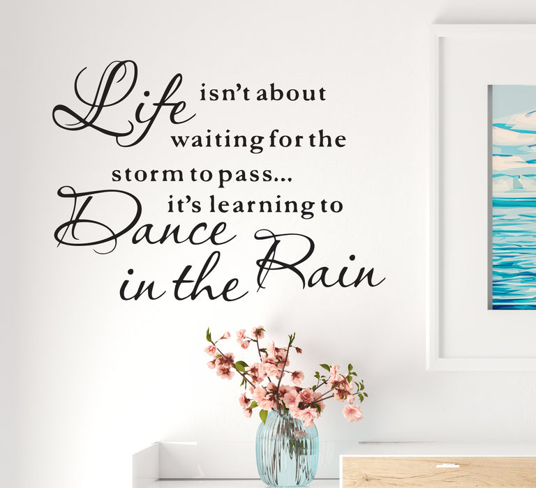 Wall Decal Rain Dance Storm Romantic Love Interior Vinyl Decor Black 35 in x 22.5 in gz552