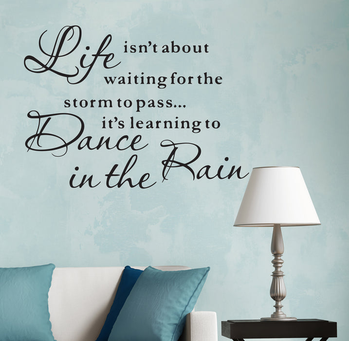 Wall Decal Rain Dance Storm Romantic Love Interior Vinyl Decor Black 35 in x 22.5 in gz552