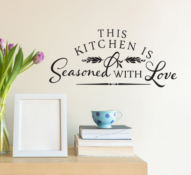 Wall Decal Kitchen Food Restaurant Love Romantic Interior Vinyl Decor Black 35 in x 16 in gz559