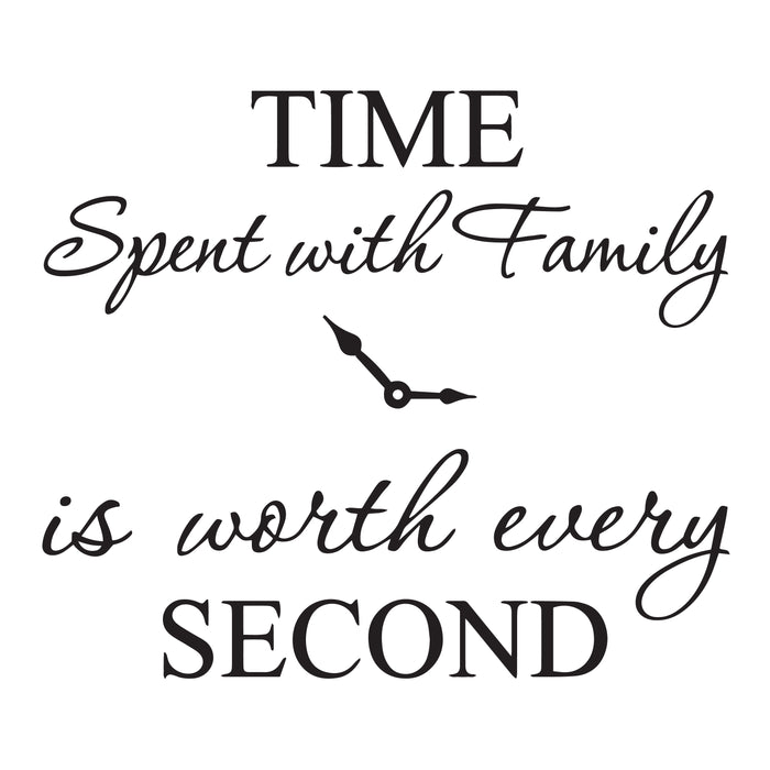 Wall Decal Family Time Home Love Motivation Interior Vinyl Decor Black 22.5 in x 19.5 in gz560