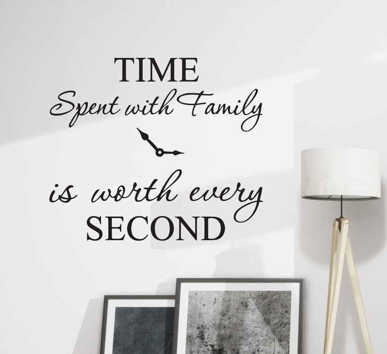 Wall Decal Family Time Home Love Motivation Interior Vinyl Decor Black 22.5 in x 19.5 in gz560