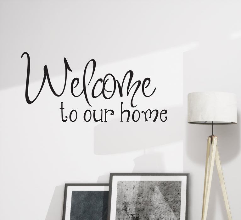 Wall Decal Welcome Home Living Room Interior Vinyl Decor Black 22.5 in x 11 in gz564