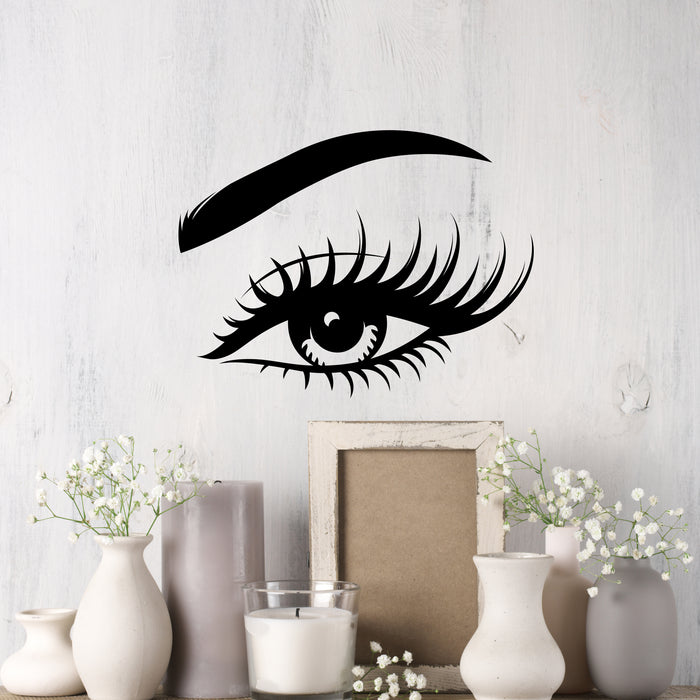 Wall Decal Eyebrow Girl Beauty Salon Female Face Interior Vinyl Decor Black 22.5 in x 17 in gz567