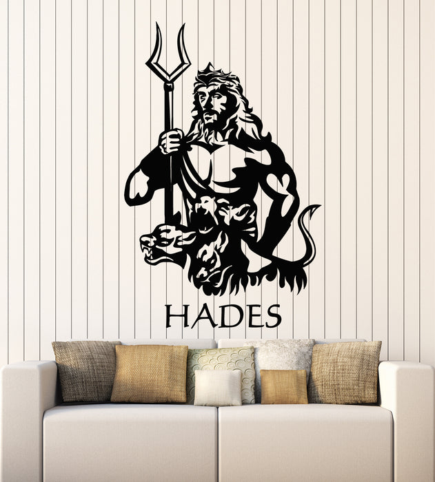 Виниловые наклейки на стену Подземный мир Аид Бог Посейдон трезубец наклейки фреска (g5808)