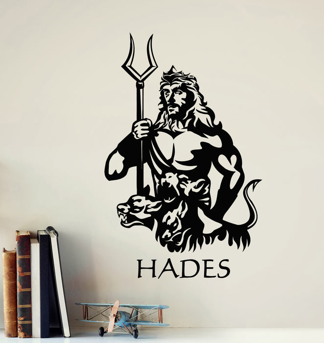 Виниловые наклейки на стену Подземный мир Аид Бог Посейдон трезубец наклейки фреска (g5808)