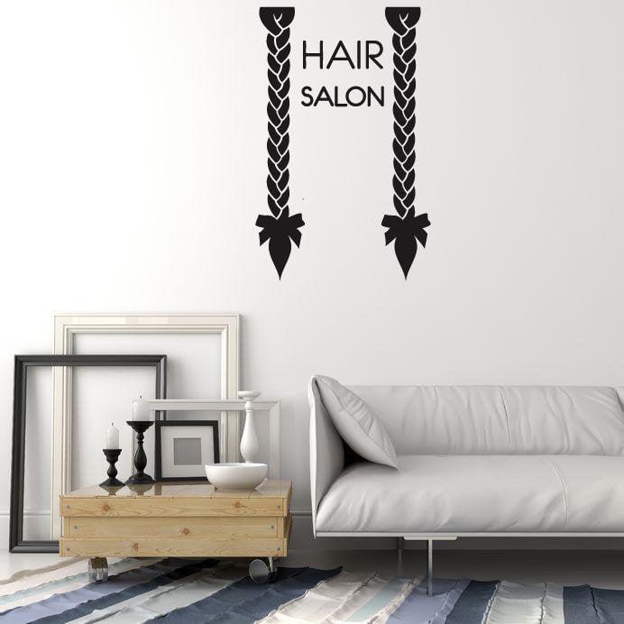 Autocollant mural en vinyle pour salon de coiffure, enseigne, tresses, styliste, coiffeur, autocollants muraux (ig5389)
