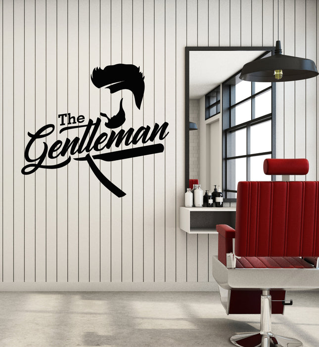 Vinyl Wall Decal Haircut And Shaves Gentleman Barber Shop Stickers Mural (g1762)